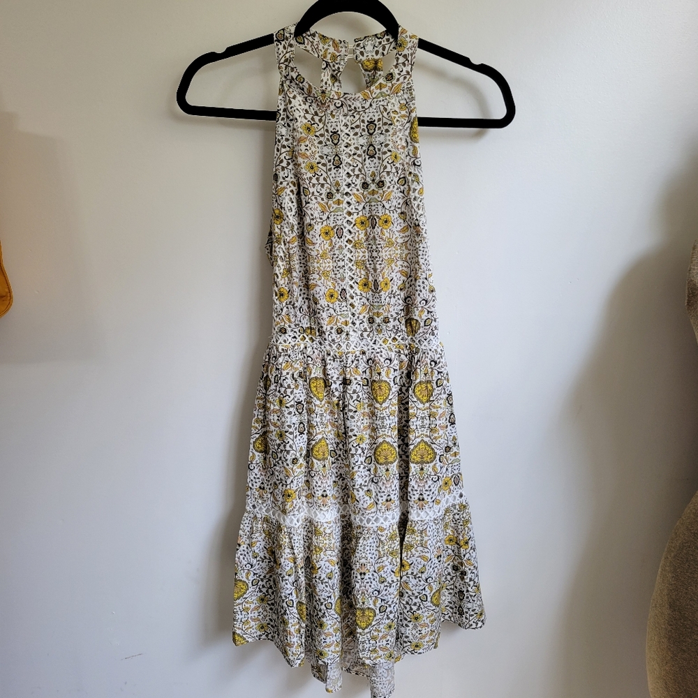 Abel The Label Yellow Floral Halter Dress Size Medium - Picture 3 of 8